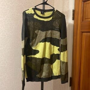Alexander McQueen camp print crew neck sweater size large.    B10